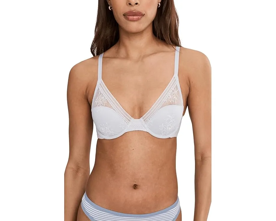 Бюстгальтер Natori Love Lace Full Coverage Plunge T-Shirt с кружевом и полным покрытием