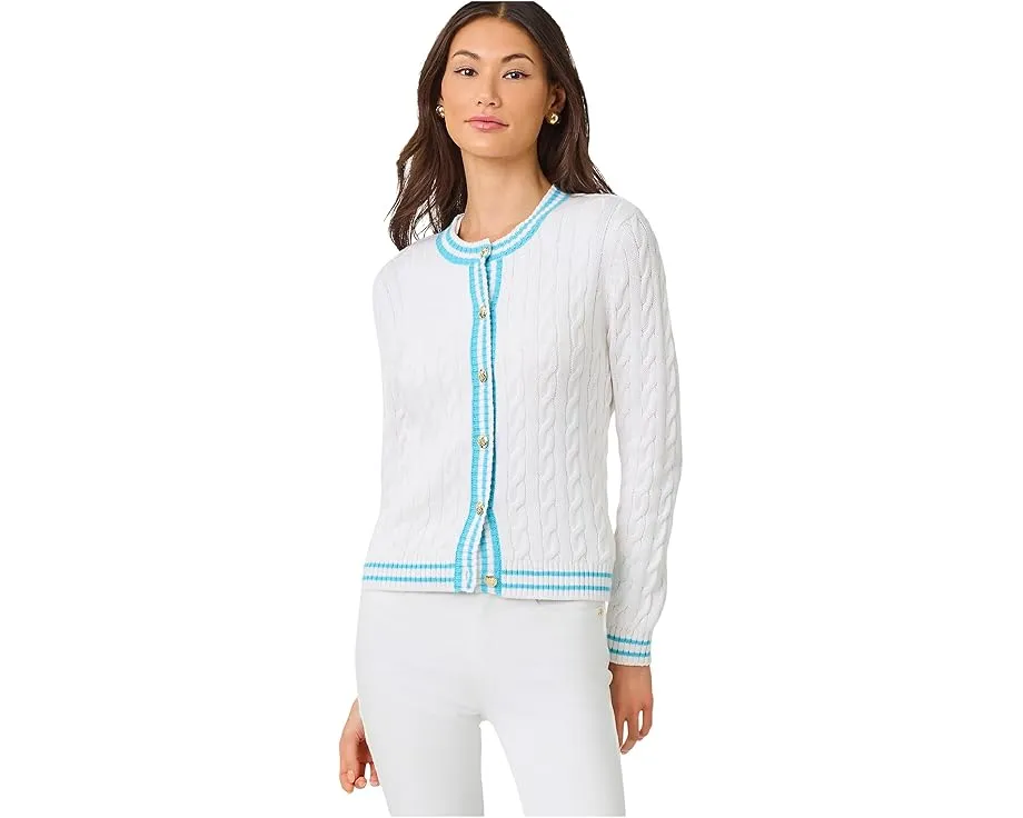 Кардиган с круглой горловиной Lilly Pulitzer Brockton в рубчик с полосками