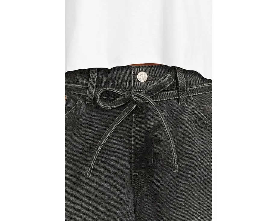 Брюки Levi's XL Straight из искусственной кожи с завязкой на талии