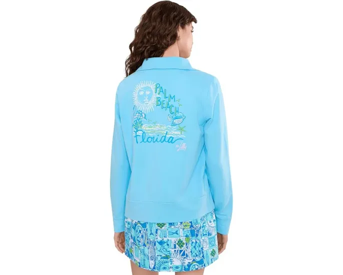 Поло Eleni с полузастежкой и длинными рукавами Lilly Pulitzer