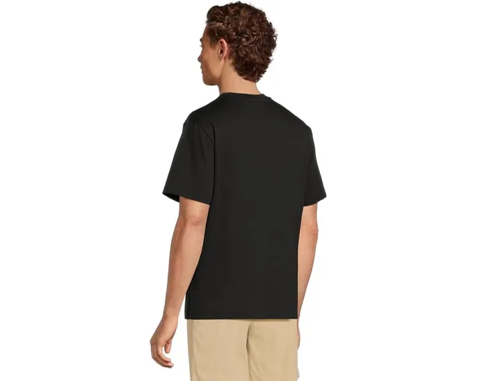 Хлопковая футболка Lacoste с вышитым крокодилом на груди