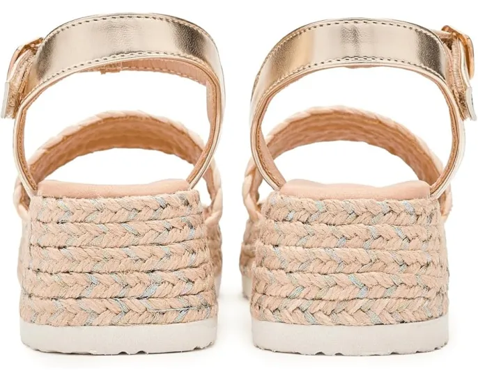 Детские сандалии Mia Kids Zhara на металлизированной танкетке с плетеным верхом