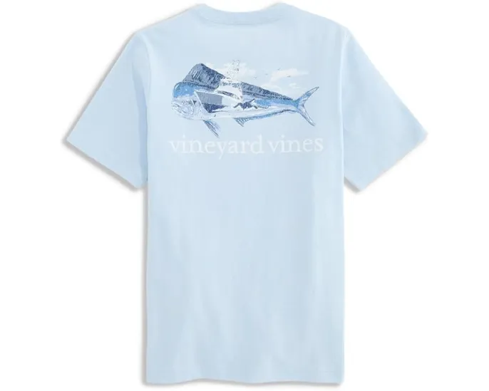 Детская футболка vineyard vines Sportfisher Mahi Scenic с принтом и карманом