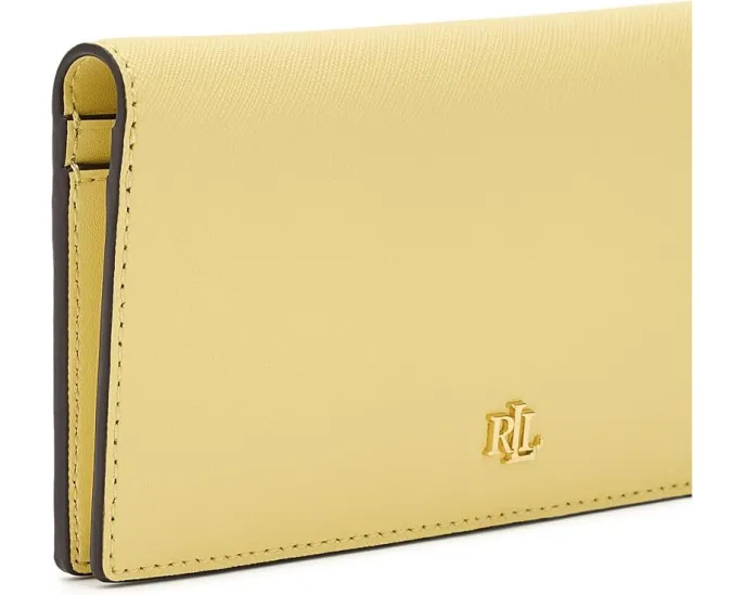Ультратонкий кожаный кошелек Lauren Ralph Lauren с узором «перекрестная штриховка»