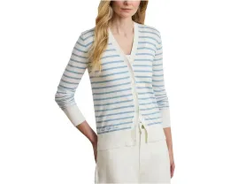Striped Cotton V-Neck Cardigan
