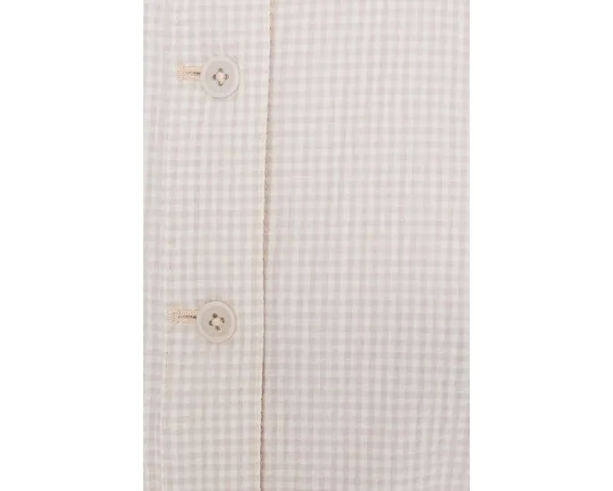 Куртка Organic Cotton Pucker Check с мандариновым воротником EILEEN FISHER