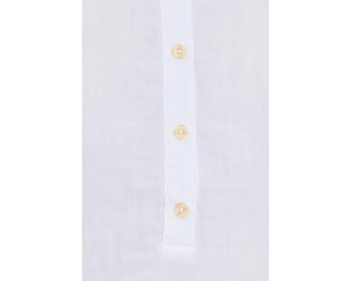 Gauze Sleeveless Henley Shirt