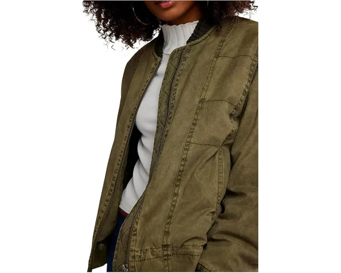 Куртка Jax Washed Bomber от Free People оливкового цвета