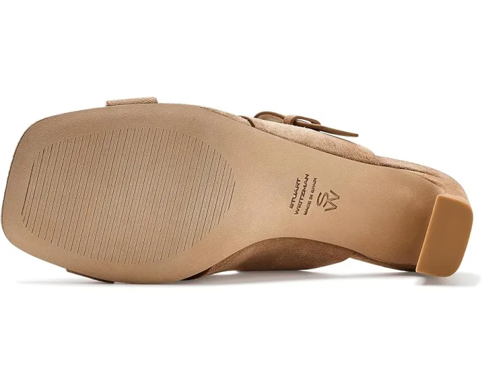 Сланцы Stuart Weitzman Sai Slides 50 на устойчивом каблуке с квадратным носком