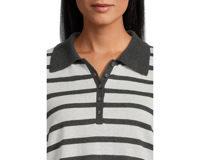 Свитер Lilla P с пониженной линией плеча и воротником-поло