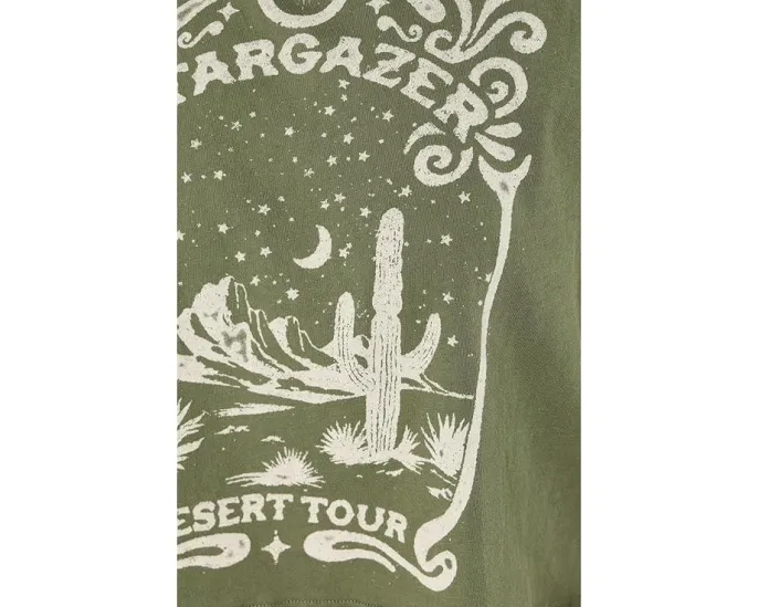 Кроп топ Stargazer Spirit из хлопка с принтом и свободным кроем от Spiritual Gangster