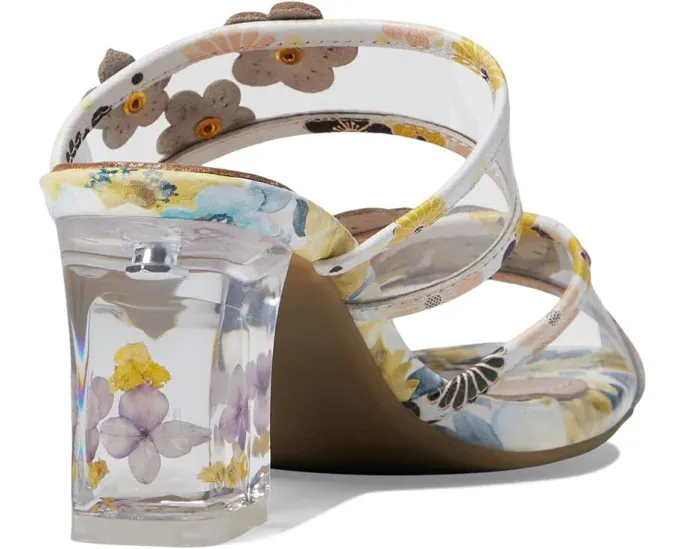 Сандалии L'Artiste by Spring Step Adored с прозрачными ремешками и цветами в каблуке