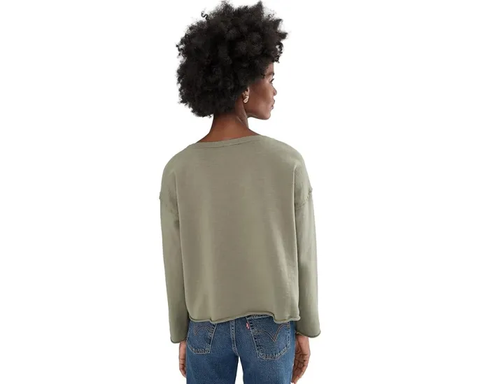 Блуза свободного кроя с лодочкой из окрашенного в готовом виде махрового полотна Petite Eileen Fisher