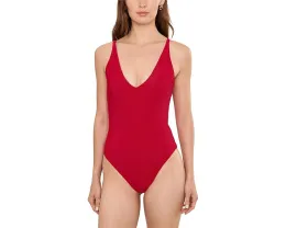 Beach Riot Цельный купальник Reese 1 PC с глубоким V-вырезом и регулируемыми бретелями