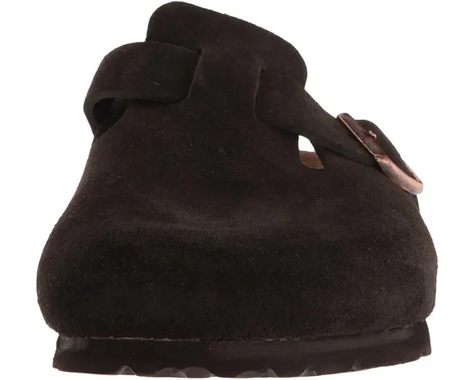 Биркенштоки Boston Soft Footbed из замши унисекс на пробковой стельке