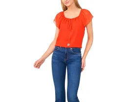 Топ с круглым вырезом и расклешенными рукавами CeCe