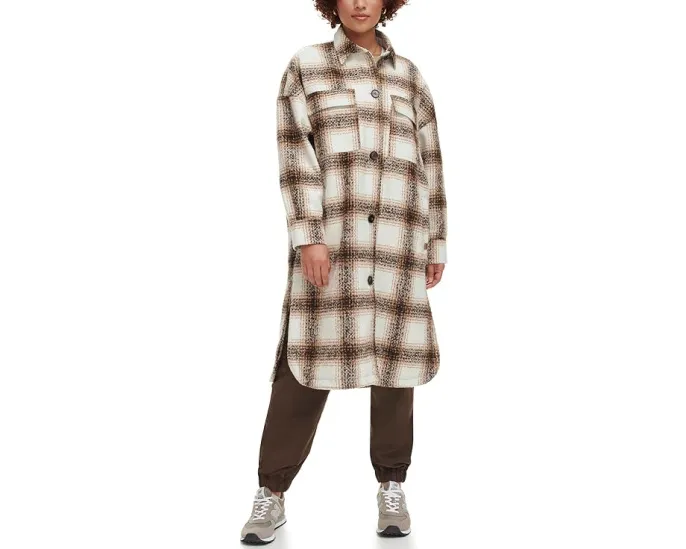 Levi's удлиненная рубашка-куртка Long Length Wool Blend в клетку