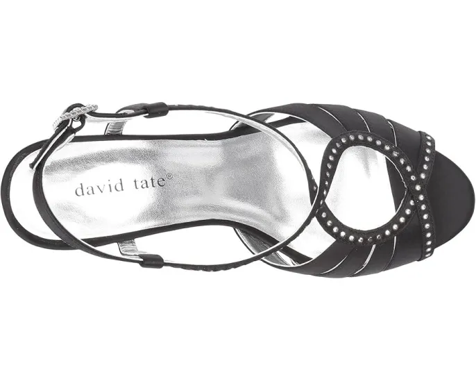 Сандалии Whisper на регулируемой шлейке с открытым носком и стразами David Tate