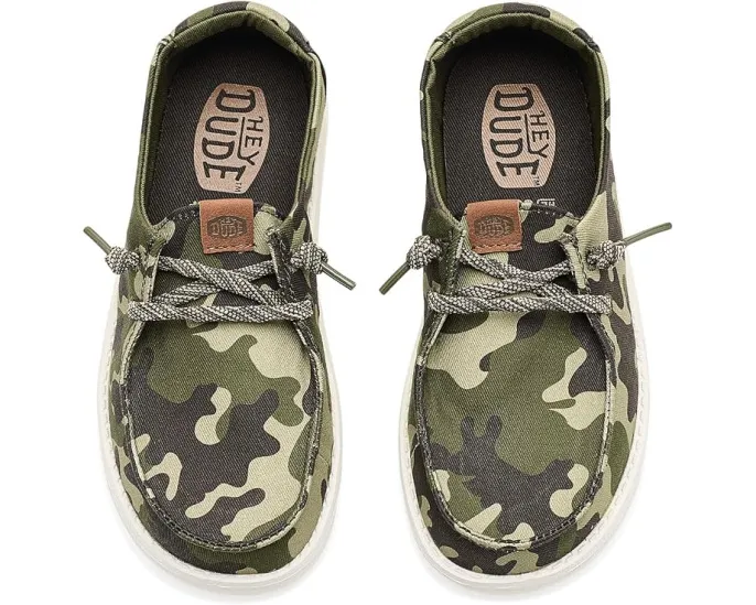 Hey Dude Кроссовки Wendy Essential Camo для детей с камуфляжным принтом