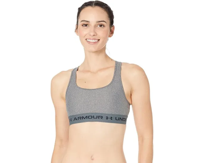 Under Armour Спортивный бюстгальтер Crossback Mid Impact Heather Bra для средней нагрузки
