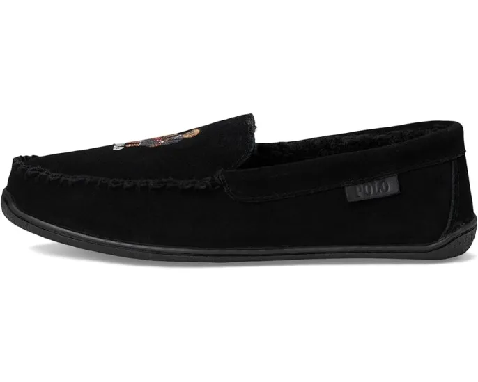 Polo Ralph Lauren тапочки Brenan Bear Moc из замша с вышитым медведем