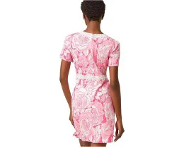 Платье с коротким рукавом Lilly Pulitzer Evita в стиле шифт с V-образным вырезом
