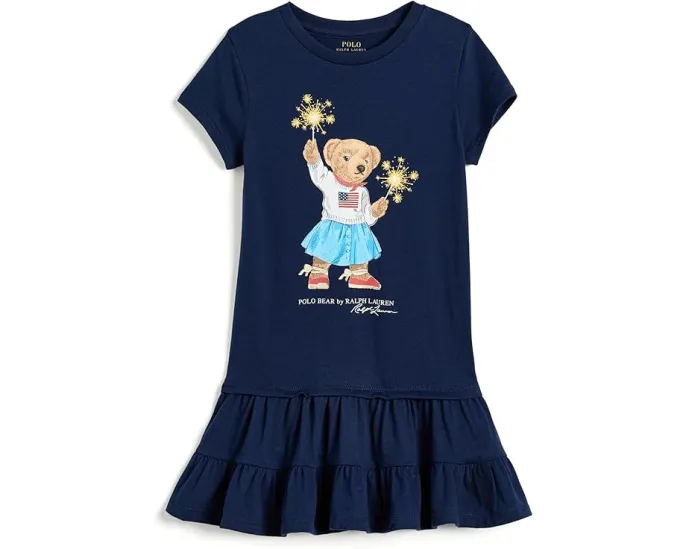 Детское хлопковое платье Polo Bear от Polo Ralph Lauren