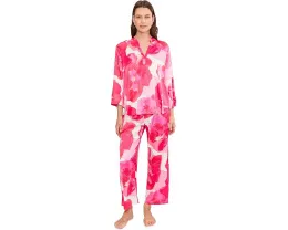 Floria Printed Satin Mandarin Pajama Set