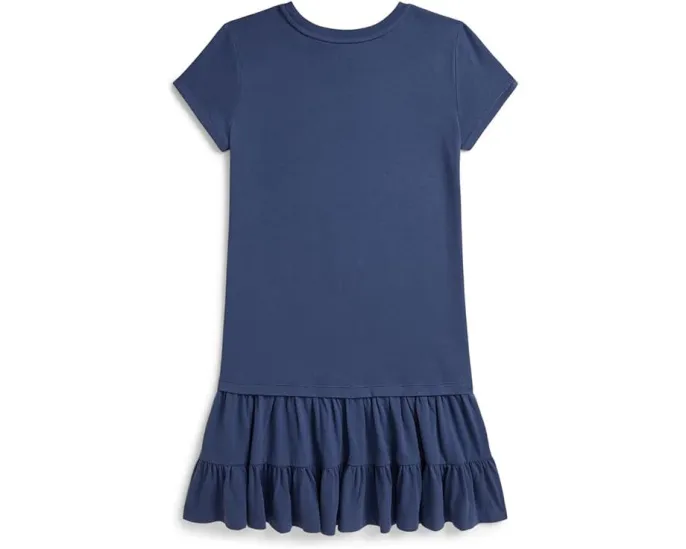 Платье хлопковое ярусное Polo Ralph Lauren с мишкой для детей
