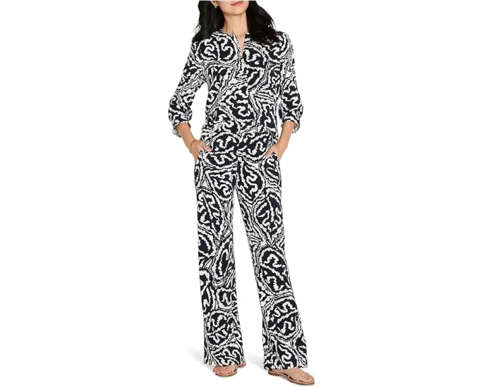 Блузка Indigo Leaf из двойного крепа от NIC+ZOE с воланами