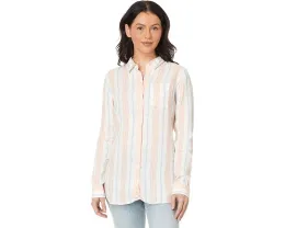 L.L.Bean Туника из стирального льна премиум-класса в полоску с воротником