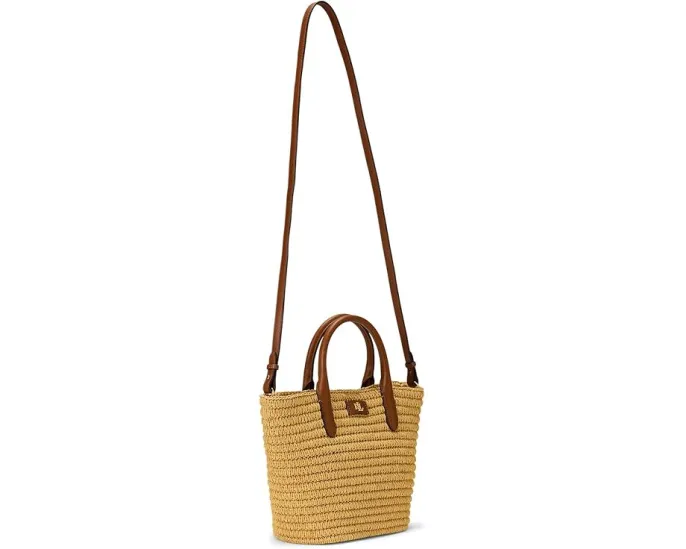 Сумка-тоут Lauren Ralph Lauren Medium Brie из соломки с кожаными ручками