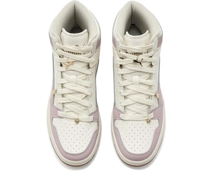 Высокие кроссовки Puma Rebound Layup Express Yourself в белом, розовом и золотистом цветах