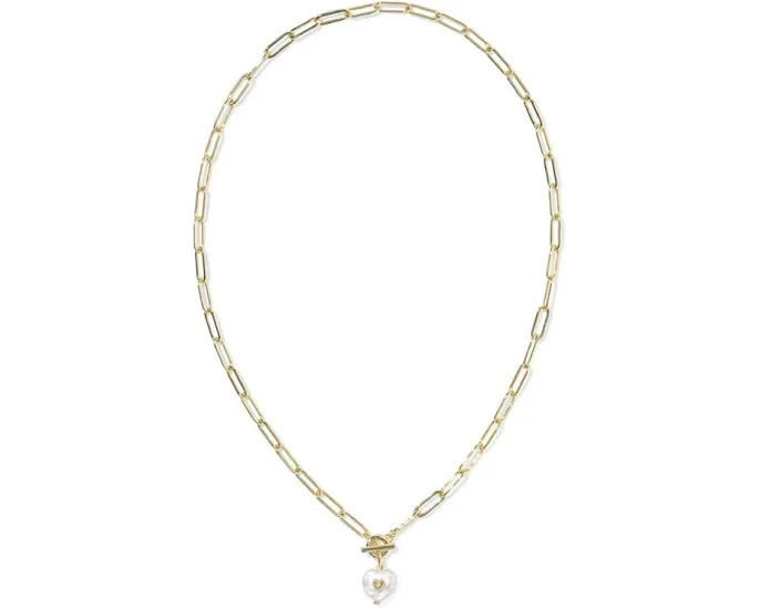 Короткое колье Kendra Scott Sasha с жемчужным сердечком на цепочке
