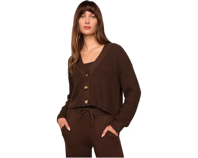 Короткий кардиган Eberjey Recycled Sweater Cropped Cardigan из переработанного хлопка