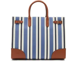 Lauren Ralph Lauren большая сумка тоут Devyn из полосатого холста с кожаными деталями