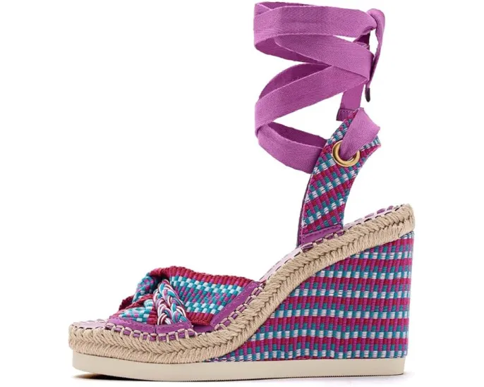 Босоножки-танкетки Bealie с плетеным верхом и шнуровкой Vince Camuto