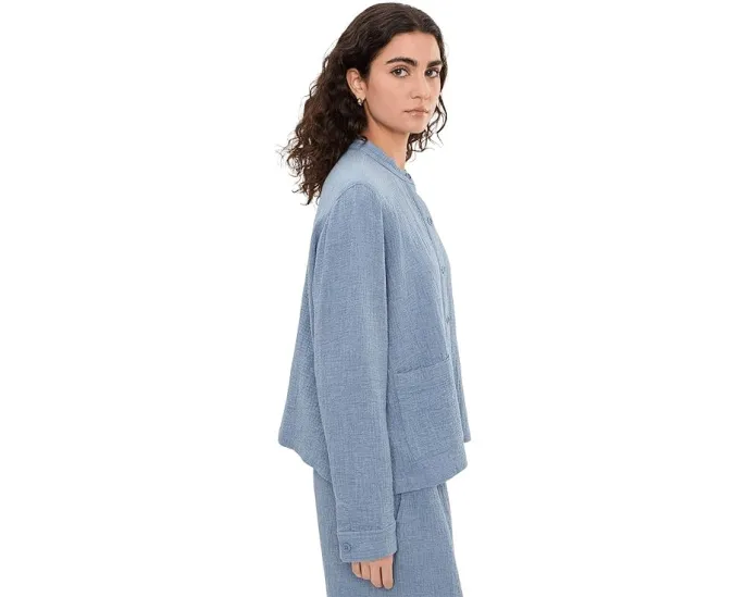 Куртка Eileen Fisher с воротником стойкой из двойного органического хлопка