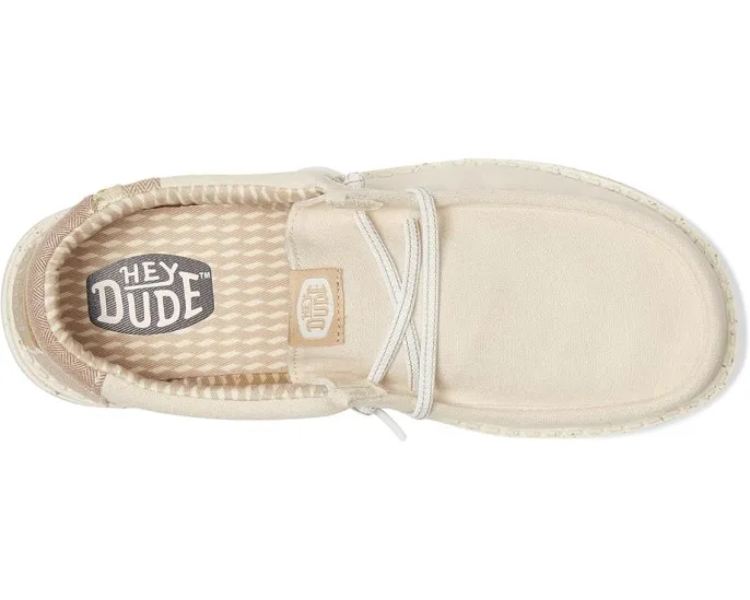 Hey Dude Kids Wally Break Brushed Linen детские слипоны из льна с круглым носком