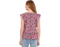 Petite Flutter Sleeve Peplum Woven Top with Ties