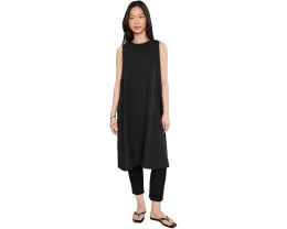 Туника миди Organic Handkerchief Linen с круглым вырезом и разрезом по бокам Eileen Fisher