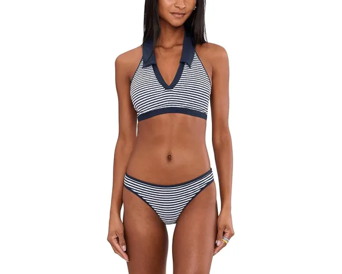 Топ купальный Seafolly Club House на запах с воротником