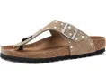 Сандалии Birkenstock Gizeh Rivets из замши с ремешком между пальцами и стелькой из пробки