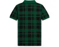 Детская поло из хлопкового сетчатого полотна Polo Ralph Lauren Kids в клетку с вышитой лошадкой