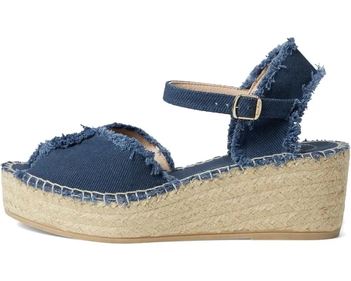 Сандалии Toni Pons Isaura из хлопка с бахромой на клиновидном каблуке