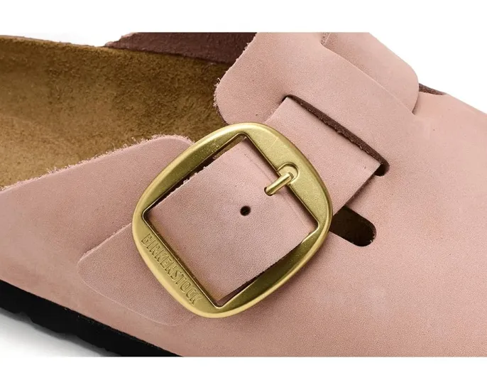 Клоги Birkenstock Boston Big Buckle из нубука с пробковой стелькой