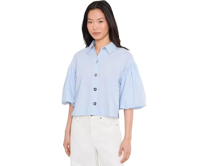 Рубашка Vince Camuto из хлопка с короткими рукавами-фонариками