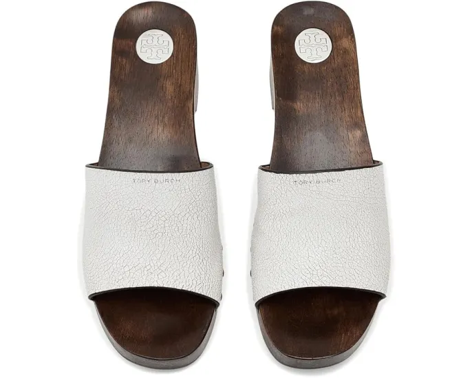 Сабо-сандалии 30mm Sandal Clog от Tory Burch с замшевым верхом