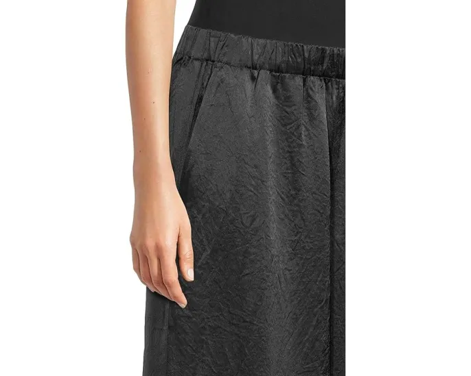 Широкие брюки Eileen Fisher до щиколотки из текстурированного атласа