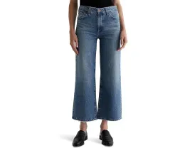 Джинсы AG Jeans Saige Mid Rise Wide Leg с широкими штанинами и укороченной длиной